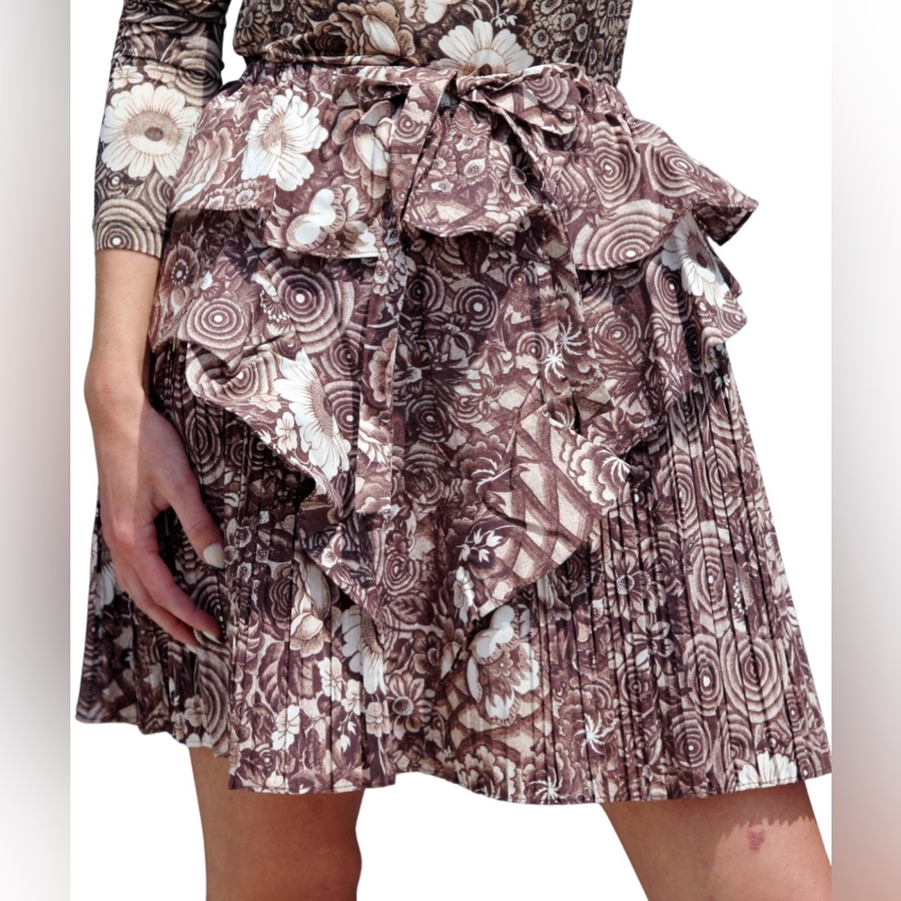 NWT Ulla Johnson Sigrid Skirt in Teak / Brown Floral